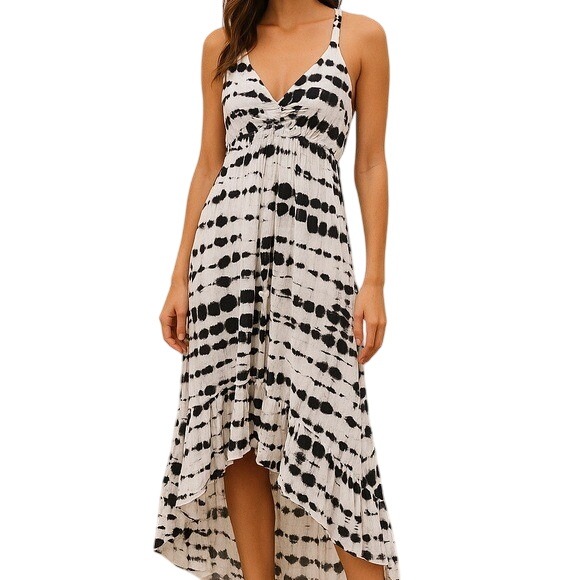 No Boundaries Women's White/Black Sundress Small